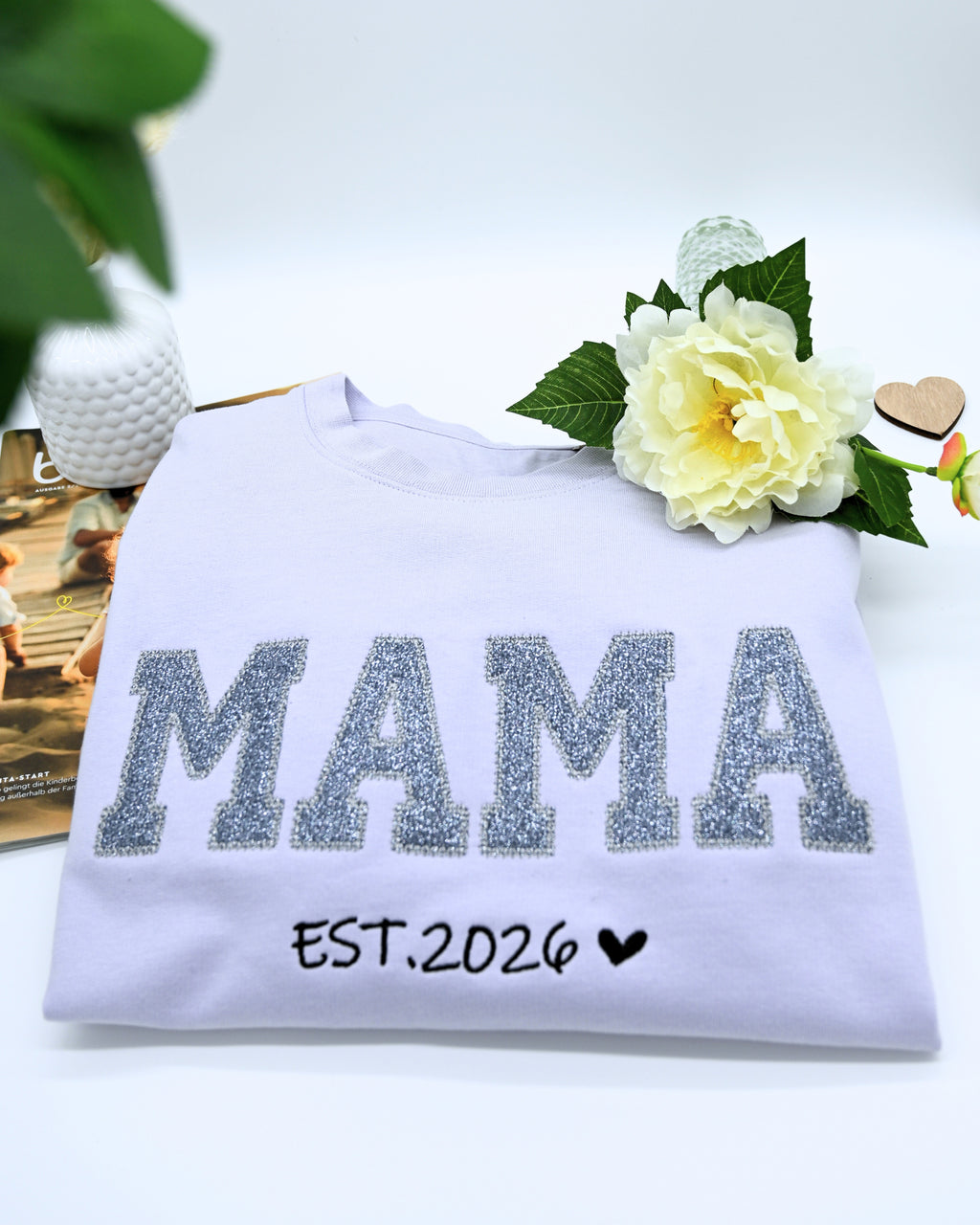 „Mama“ Sweatshirt mit Glitzer